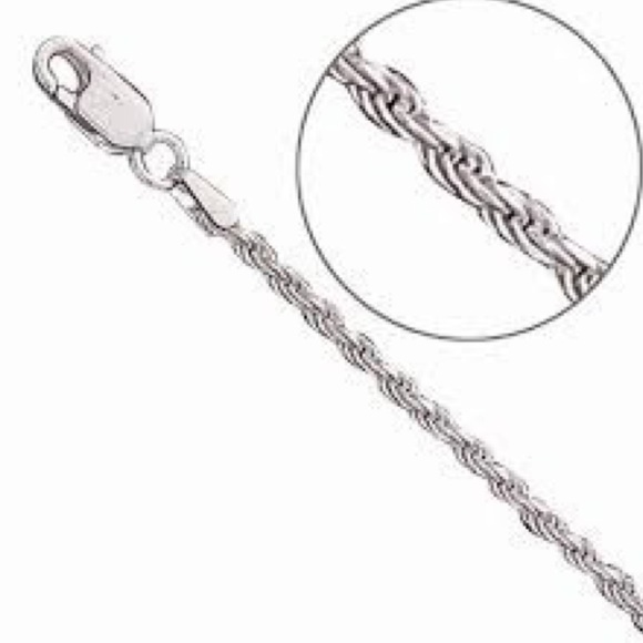 STERLING SILVER ROPE CHAIN NECKLACE 18” MEN WOMEN - Picture 2 of 5